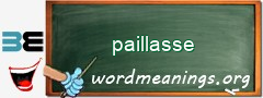 WordMeaning blackboard for paillasse